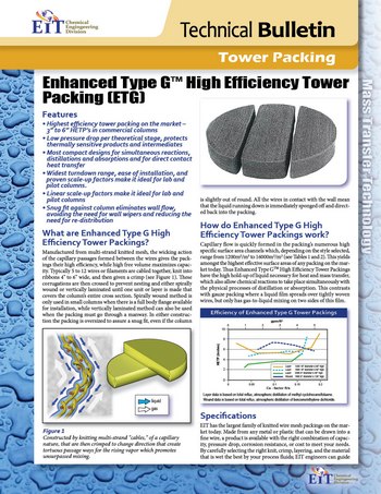 Tech Bulletin 705 Enhanced Type G High Efficiency Tower Packing (ETG)