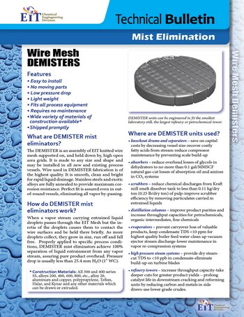 Tech Bulletin 404 Wire Mesh Demister